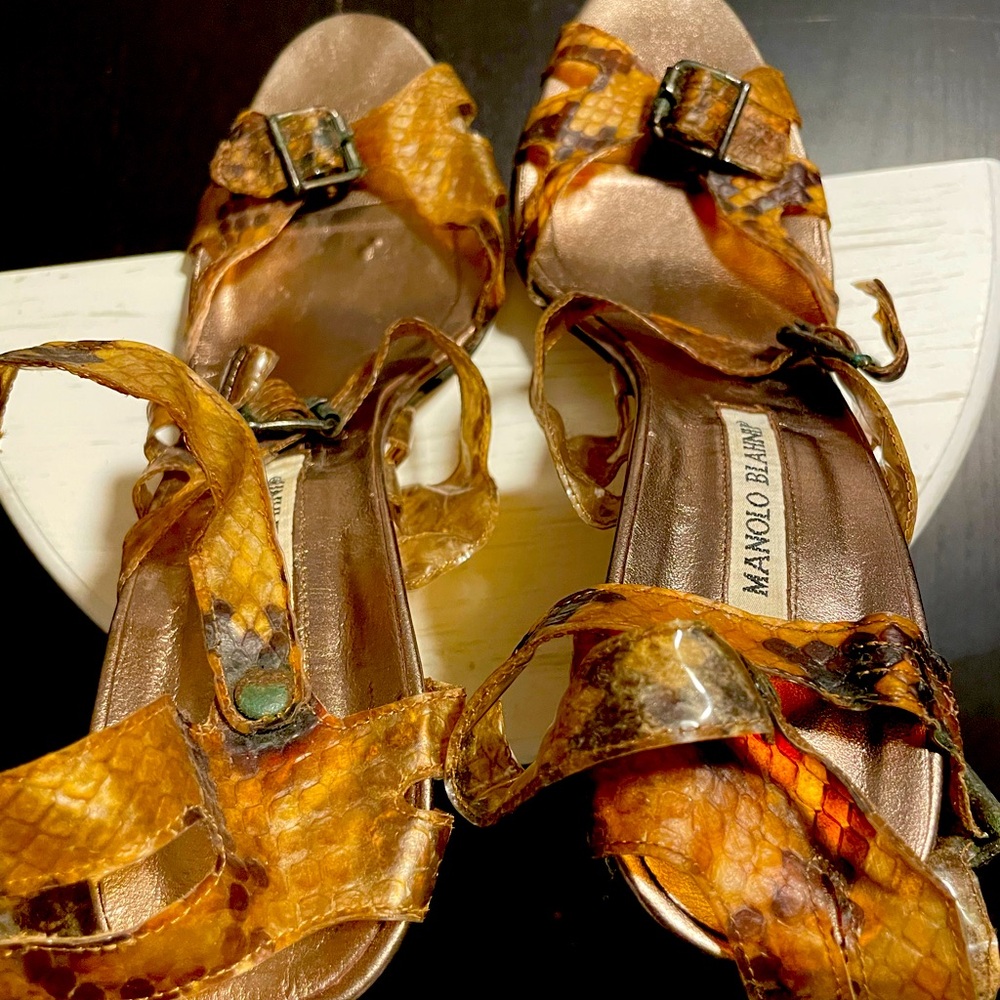 Vintage Manolo Blahnik Snakeskin Heels